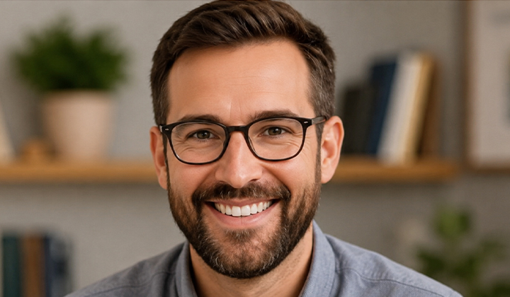 Smiling science teacher
