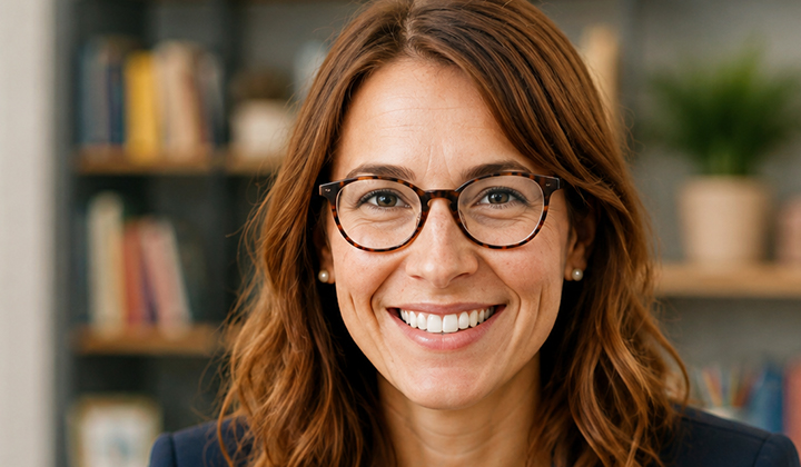 Smiling English teacher