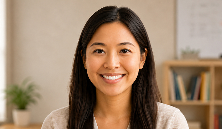 Smiling elementary teacher